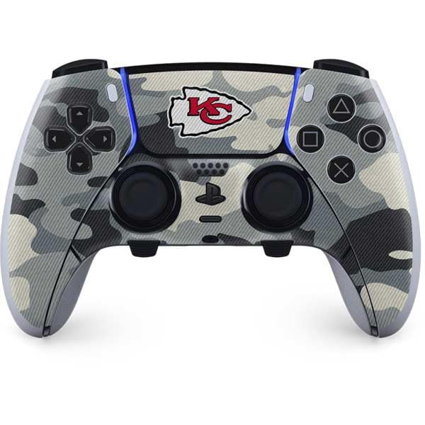 Skinit Decal Gaming Skin Compatible with PS5 DualSense Edge Pro Controller - Officially Licensed NFL Kansas City Chiefs Camo Design