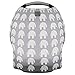MoM-me Baby Car Seat Cover, Multi use for Nursing Scarf, Breastfeeding, Canopy, Stroller and Infant Pillow Wrap or Cover Ups. For Boys and Girls. Grey/White Elephant Design