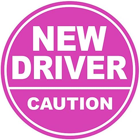 GEEKBEAR New Driver Magnet (Pink/Pink) - Circle Type, Reflective, and Eye-Catching Design for Novice Drivers