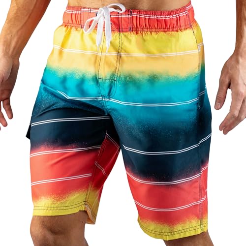 Image of Kanu Surf Men's Big Viper Extended Size Stripe Swim Trunk