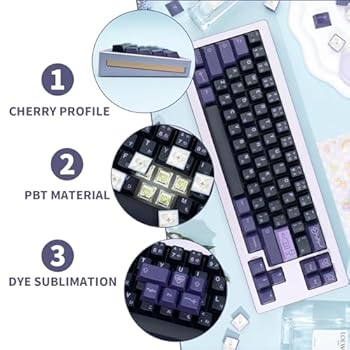 order NEW design♡ J7♡ JOLINTAL 129 pcs japanese purple keycaps cherry profile