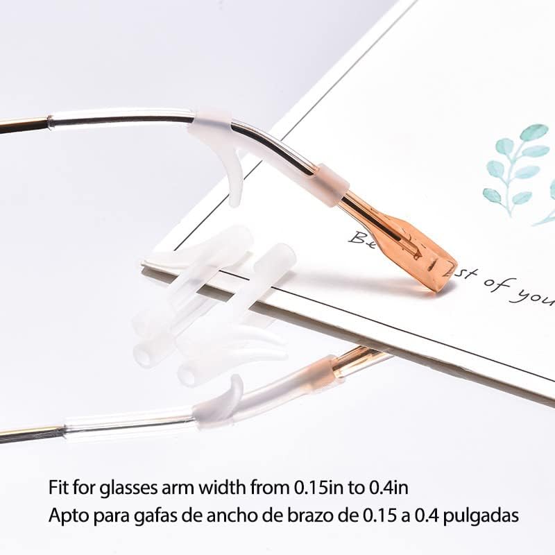 Miniatura 5 de lvvfit Retenedores elásticos antideslizantes para gafas, gancho de silicona para orejas, puntas de patillas para gafas, retenedor de manga
