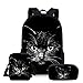 Produktbild Nopersonality 3-in-1 Leichtgewichtler Schulrucksack/Schultasche für mädchen, Griff Rucksäcke, Umhängetasche, Stiftetui für Mädchen zur Schule schwarz cat (Katze)