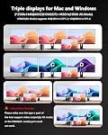 WAVLINK DisplayLink Station d'accueil 3 Moniteurs avec 130WPD Adaptateur de puissance, USB C Dock pour ordinateur portable M1/M2/M3/M4/Mac et Windows, Thunderbolt 4/3 (3 HDMI, 2 DP, Ethernet Gigabit, Audio, SD/TF, 5 USB Ports)