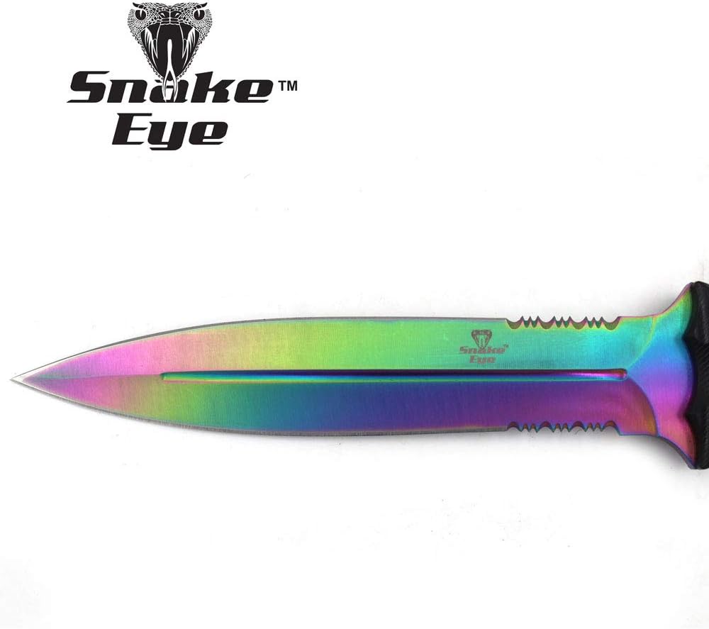 Snake Eye Tactical 12.5" Heavy Duty Full Tang U S A Military Marine Army Fixed Blade Hunting Knife w/Nylon Sheath