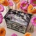 February Mountain Mother of Pearl Wooden Jewelry Organizer Box – Jewelry Storage Box for Women, Features Spacious Drawers, Ideal for Rings, Bracelets, Watches, Chains, Accessories (Crane_Black)