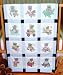 Fairway 92310 Baby Quilt Block, Cross Stitch Boy Bear Design, Twelve Blocks, White