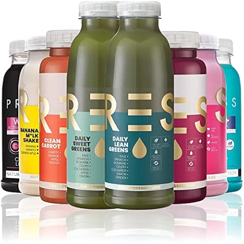 Press London, 5 Day Virgin Juice Cleanse, The Juice Cleanse for Beginners, Juice Meal Replacement for Weight Control & Health Kick, Contains Green Juice, Carrot Juice, Nut Milk & Water+ (5 Day) Cover
