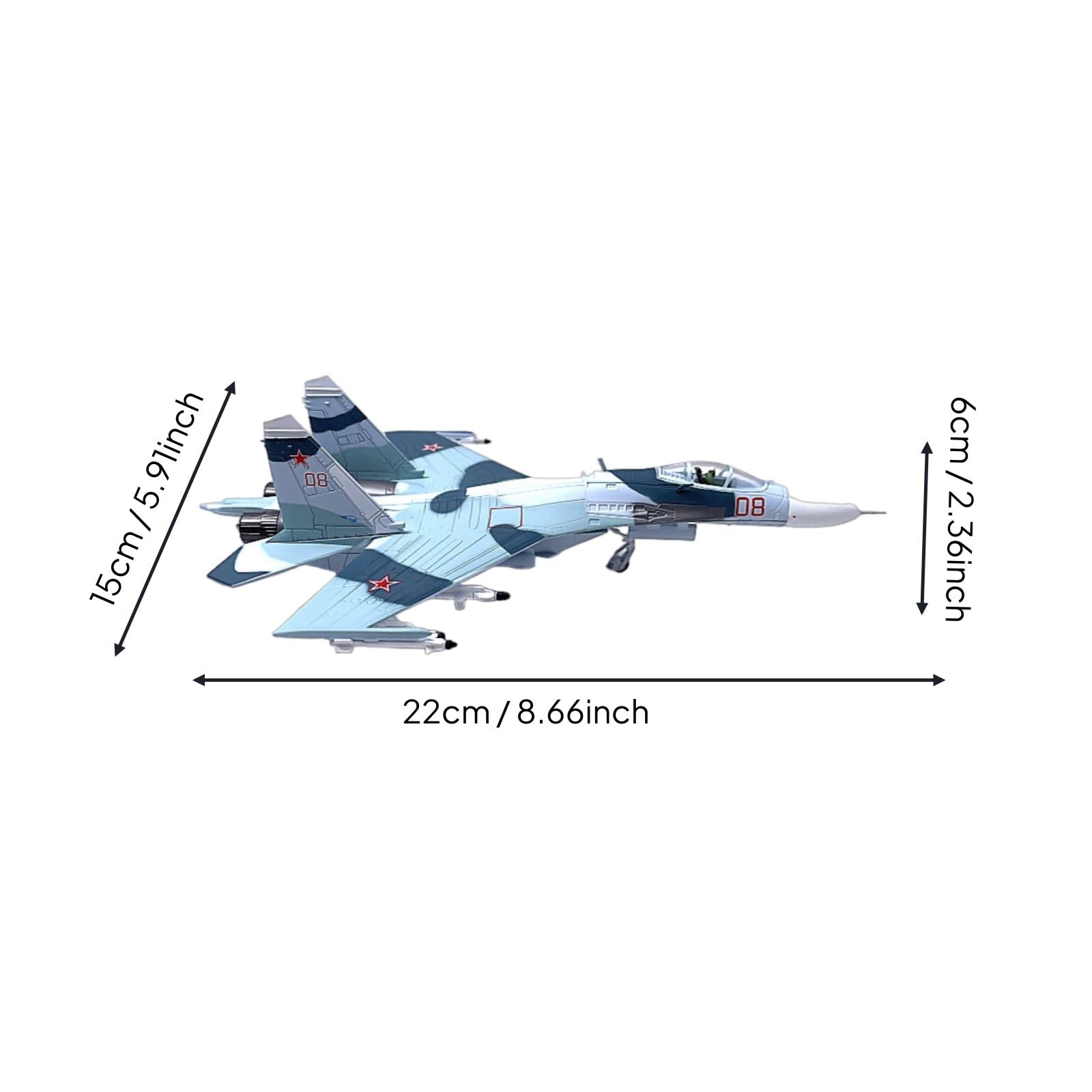 Aerei Militari Modello Aereo Caccia Jet da Combattimento Velivolo in Miniatura Aereo da Collezione con Base Espositiva E Postura Dinamica Fusoliera in
