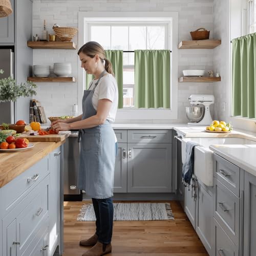 Image of RYB HOME 100% Blackout Short Curtains for Small Window, Thermal Insulated