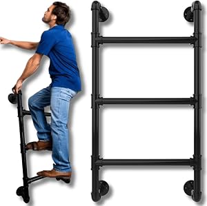 Built-in Ladder 3 Rungs | Wall-Fixed Ladders | Stationary Metal 3 Step | Bunk Bed Ladder 3-Rungs | Fixed 3-Step Ladder for Loft, Bunk Bed & Attic | Heavy-Duty Stationary | Wall-Mounted - Certified