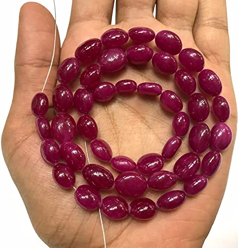 Perles en corindon naturel ovales 10x12mm pour sublimer vos ateliers bijoux d'été à la maison
