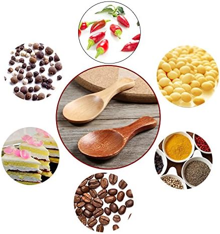 Miniatura 7 de Cuchara de sal de madera pequeña, cuchara de condimentos de madera maciza, cuchara de miel hecha a mano, cucharadita de miel, condimento, azúcar,