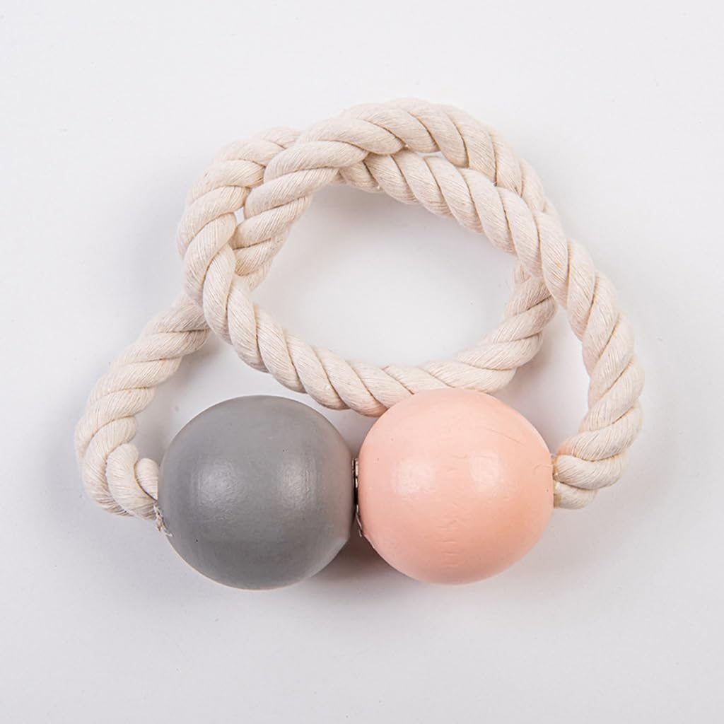 FMURY Cotton and Linen Woven Two-Color Bead Curtains Magnetic Buckle Without Punching Curtain Straps