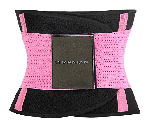 Charmian Women's Adjustable Waist Trainer Belt - Workout Enhancer Stomach Body Shaper for Hourglass Shape Pink X-Large