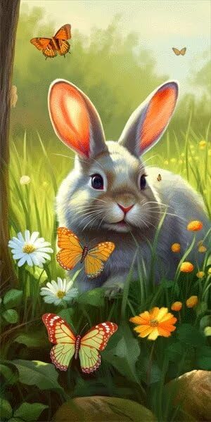 Diamant peinture lapin abstrait pour embellir votre décoration murale