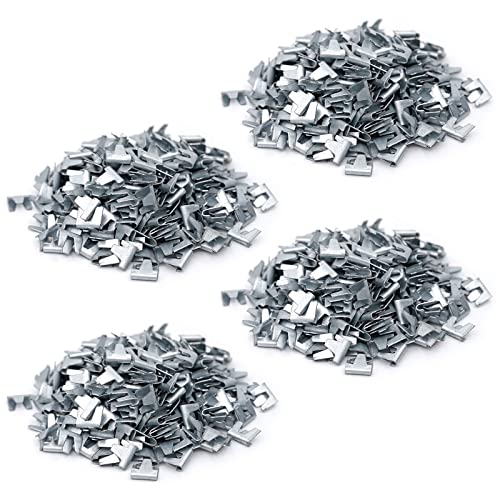1200 Pieces Rabbit Cage Clips J Clips for Wire Cages Cage Fence Clips and Hog Ring Pliers Wire for Quail Pigeon Chicken Pet Dog Cat Cage
