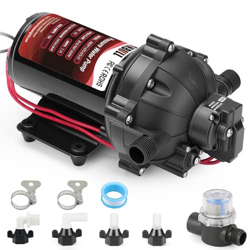 ANBULL 12V 7.0GPM 75PSI Water Pressure Pump, 5-Chamber Electric Water Diaphragm Transfer Pump with Automatic Pressure Switch, Self-Priming for RV, Marine, Home Water System & Irrigating
