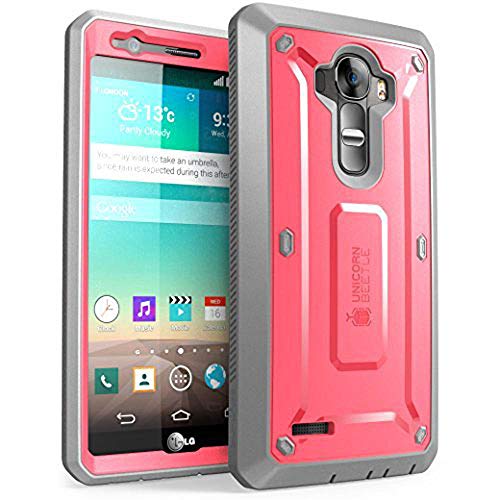 LG G4 Case, SUPCASE Full-Body Rugged Holster Case with Built-in Screen Protector for LG G4 2015 Release, Unicorn Beetle PRO Series - Retail Package (Pink/Gray)