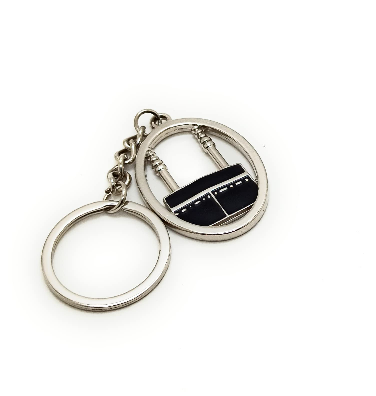 Auspice Makka Madina Haj Metal Keychain and Keyring (Black)