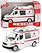 Liberty Imports Ambulance Toy Car with LED Lights & Siren Sound Effects - Friction Powered Wheels Plastic Rescue Vehicle Toy for Kids & Toddlers