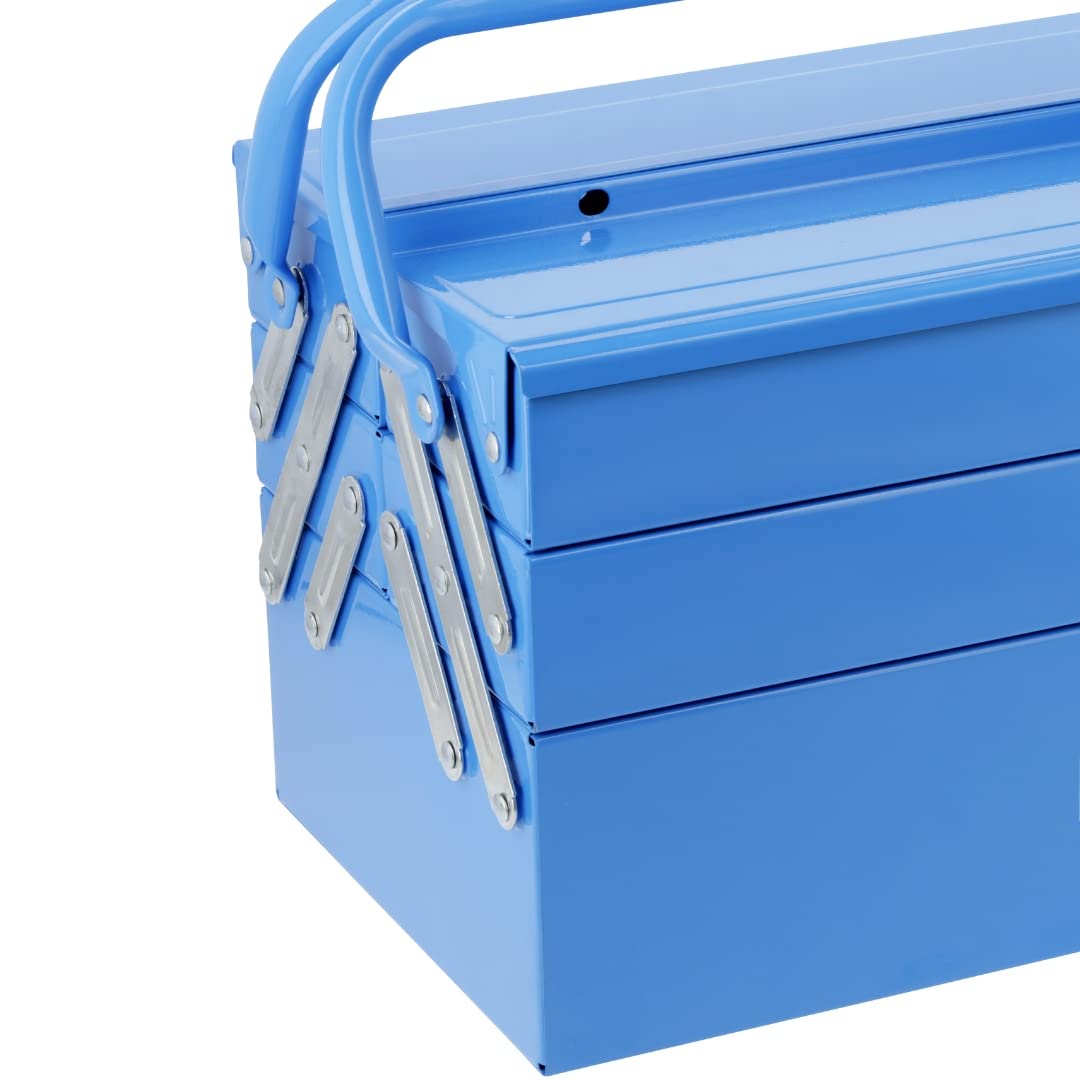 Högert Technik Cassetta degli attrezzi in metallo per attrezzi e piccoli oggetti, cassetta degli attrezzi, 45 x 20,5 x 20 cm, scatola con scomparti completamente accessibili, valigetta robusta