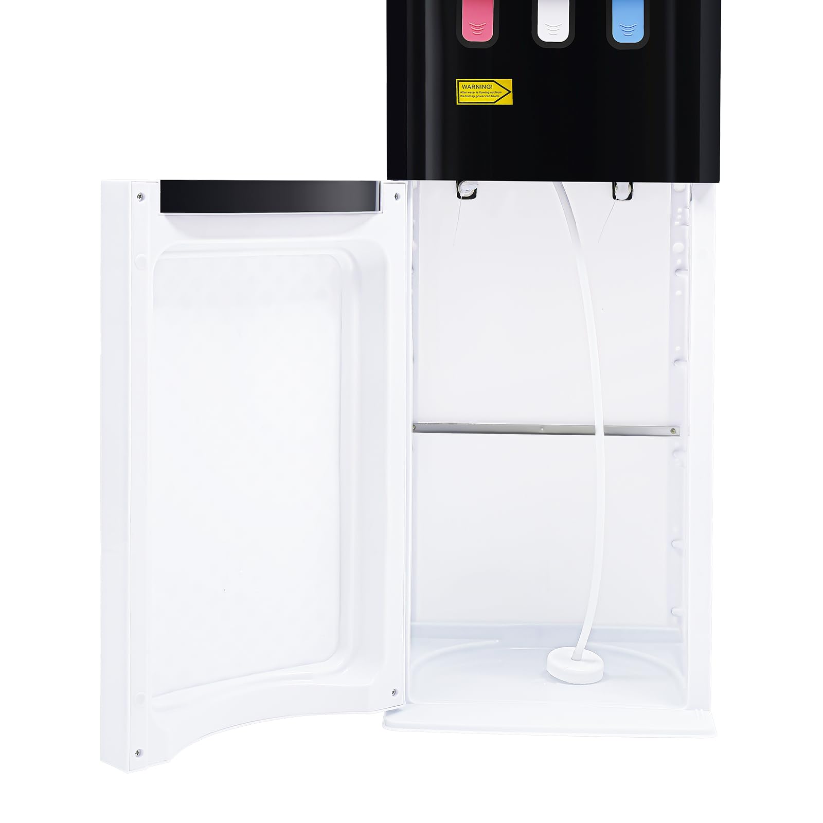 Dispensador de agua recargable de suelo, blanco, 500 W de agua caliente y agua fría de 90 W, protección contra sobrecalentamiento, práctico para uso doméstico y de oficina