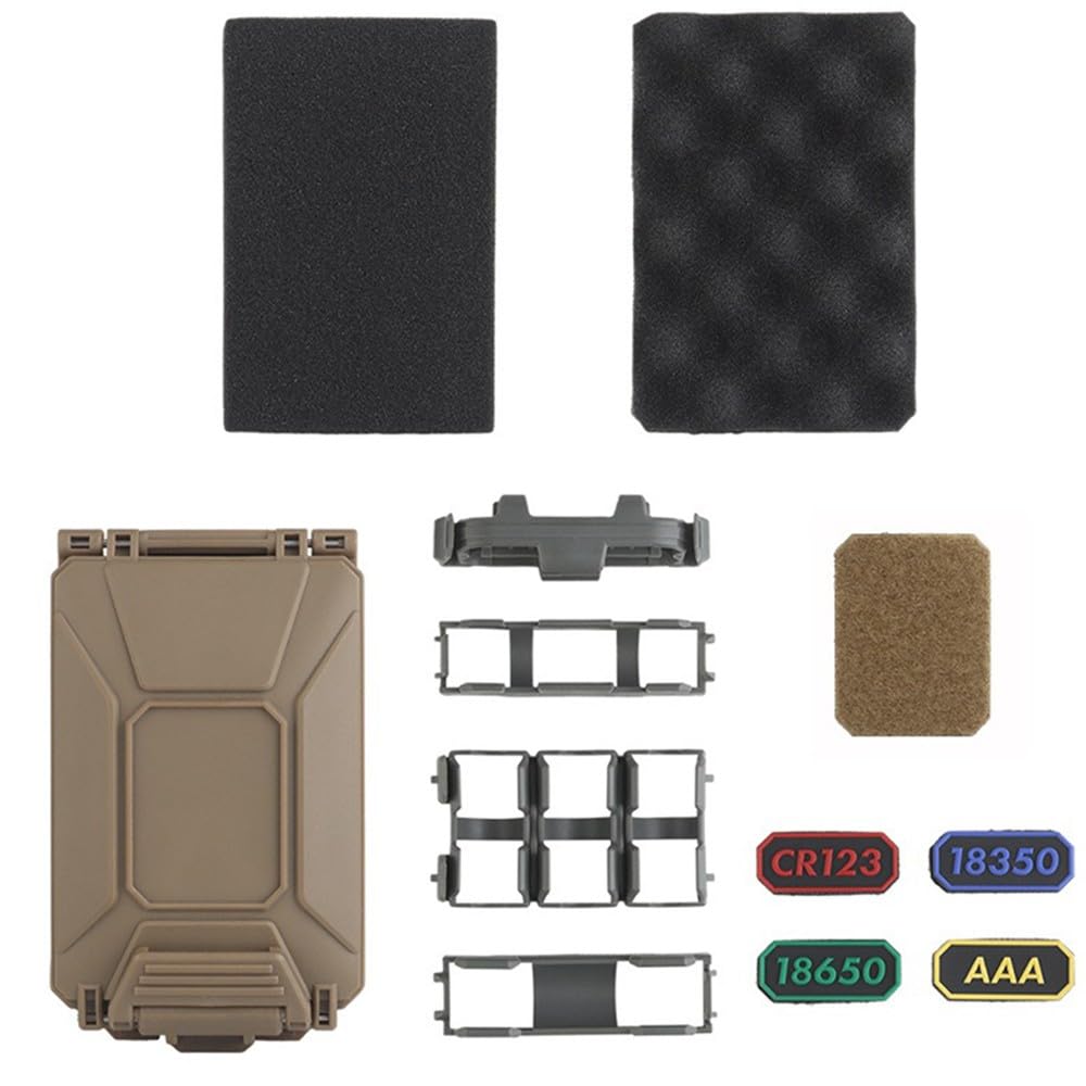 Boîte De Batterie Modulaire Tactique, équipement De Chasse Airsoft CS étui De Rangement De Batterie Modulaire Extérieur pour Batterie CR2032/AAA/18650/18350/CR123A