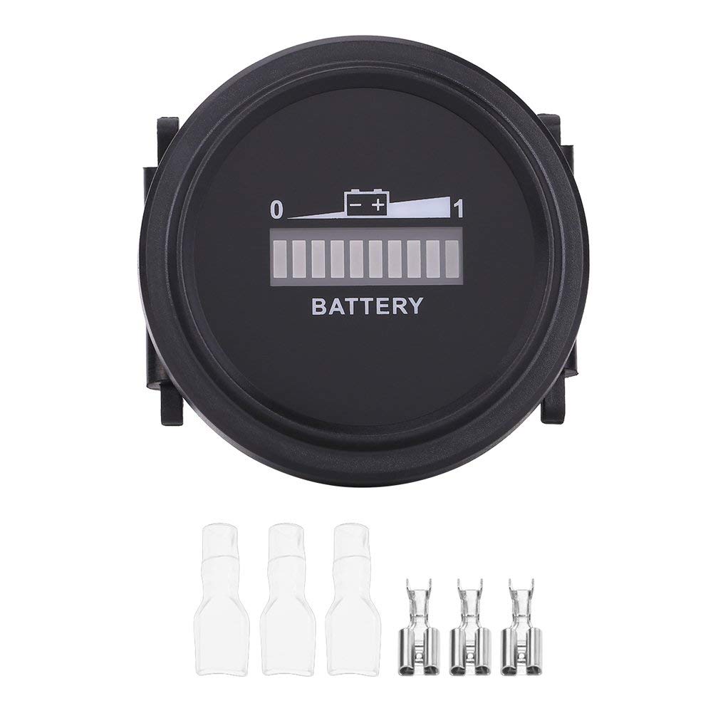 Ejoyous Indicatore del Misuratore di Livello della Batteria Digitale LED 12V / 24V / 36V / 48V / 72V per Carrello