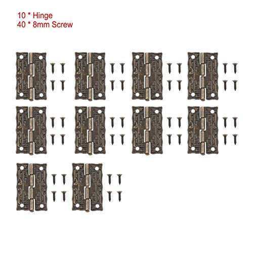 Preisvergleich Produktbild LetCart Antike Scharnier-10pcs Zinklegierung Bronze Möbel Antike Scharniere Schranktür Schublade Holzkiste Verbindungswerkzeug