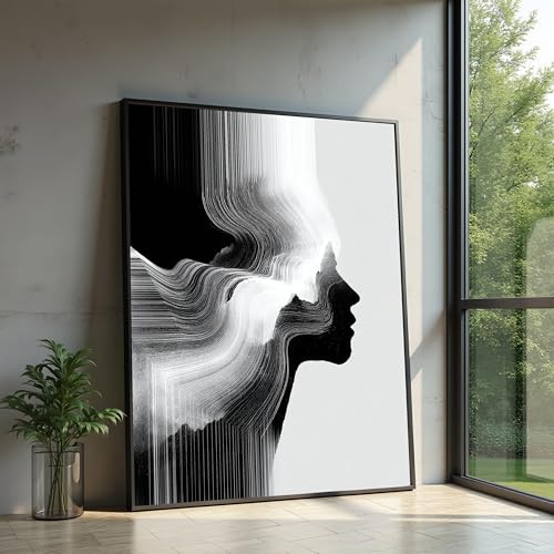 Art mural minimaliste Toile de profil humain XINBAO 21x30 cm