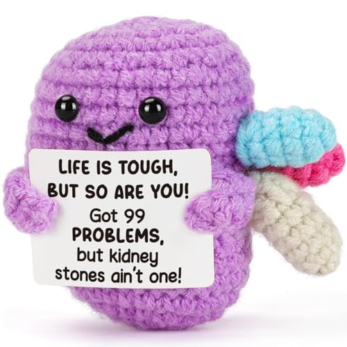 Weming Motivational Kidney Gift – Purple Crochet Kidney Plush with