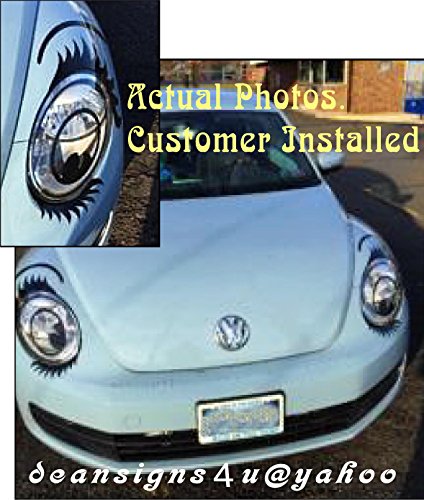 Car Eyelashes Vinyl Conforming Decals Usa 7 Yr Warranty Customized Fit To Oval Headlight Vw Mini Fiat Usa #TOP1