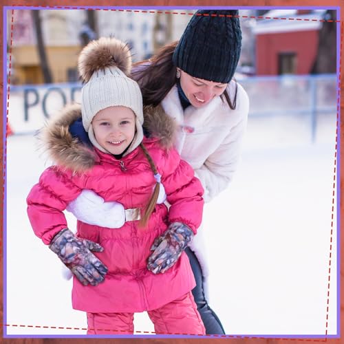 Image of Honoson 2 Pairs Kids Snow Gloves, Winter Waterproof | for Outdoor Snowboard Sledding, Warm Fleece Lining, Windproof, Adjustable Wrist Strap, Youth Cold Weather Ski Glove