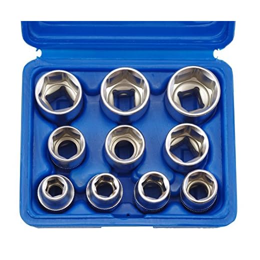 Steckschlüssel-Satz Nusskasten Nüsse Sechskant 1/2" Metrisch + SAE Zoll 10-tlg Werkzeug