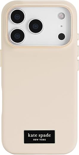kate spade new york iPhone 17 Pro Case - Compatible with MagSafe - Designer Silicone Phone Case - Icon Perfect Beige