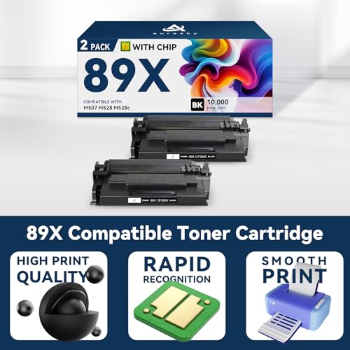 Image of 89X Toner Cartridge Black Compatible Replacement for HP CF289X 89X 89A Toner Cartridge for hp Printer Enterprise M507n M507dn M507dng M507x MFP M528dn M528f M528c M528z M507 M528 Ink (with Chip)