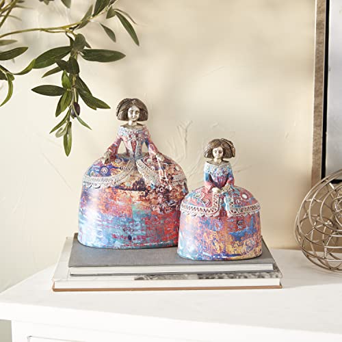 Escultura de mujer set 2 polystone multicolor 16.6 in miniatura 2