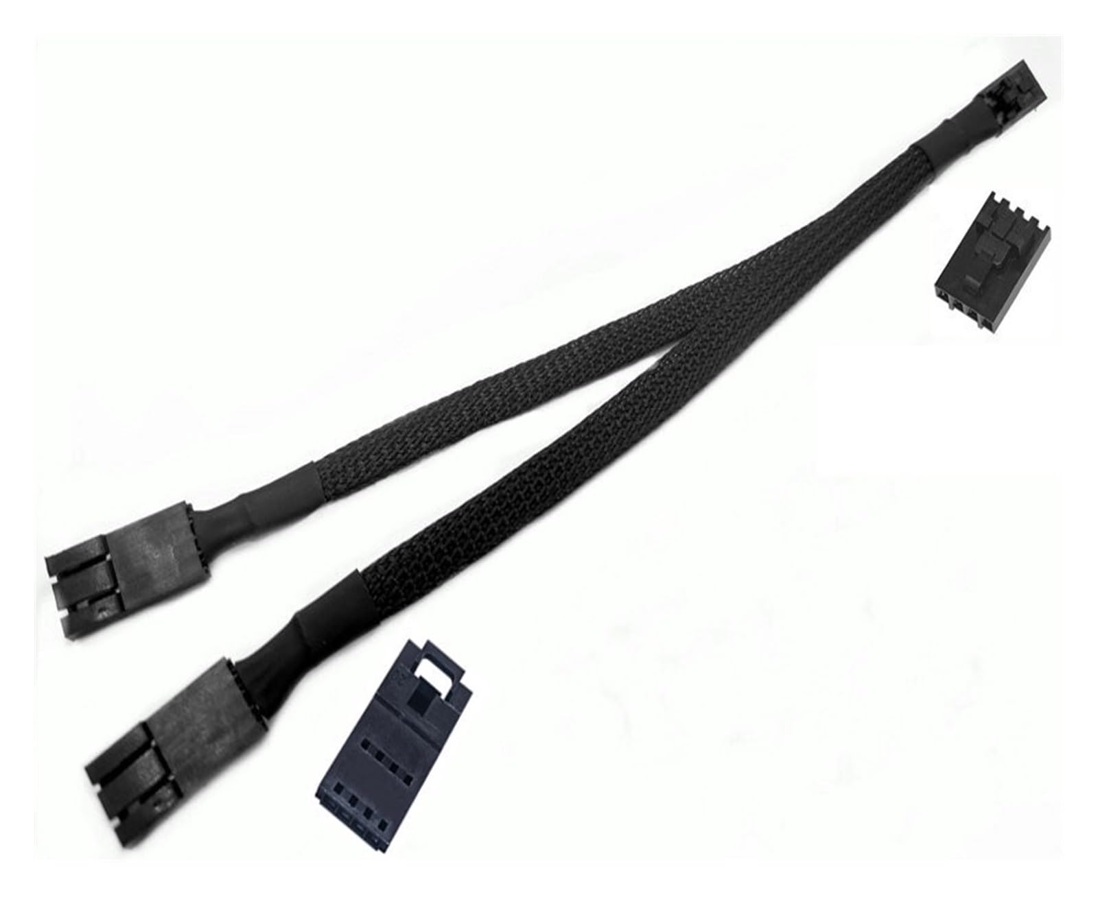 Corsair 4Pin RGB ARGB Fan Hub 1 to 2 Splitter Adapter Cable Compatible with The RGB Hub Lighting Node Commander Core(Black Sleeved)