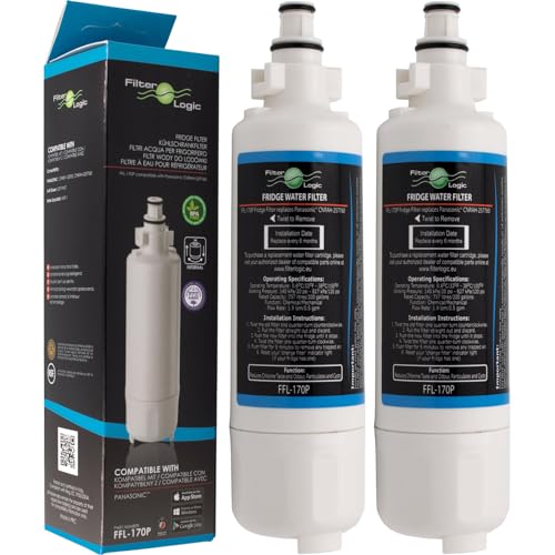 FFL-170P | 2 filtros de agua compatibles con Panasonic CNRAH-257760 y CNRBH-125950 cartucho de filtro para frigorífico congelador SBS NR-B53, NR-B54, NR-BS53 Nevera