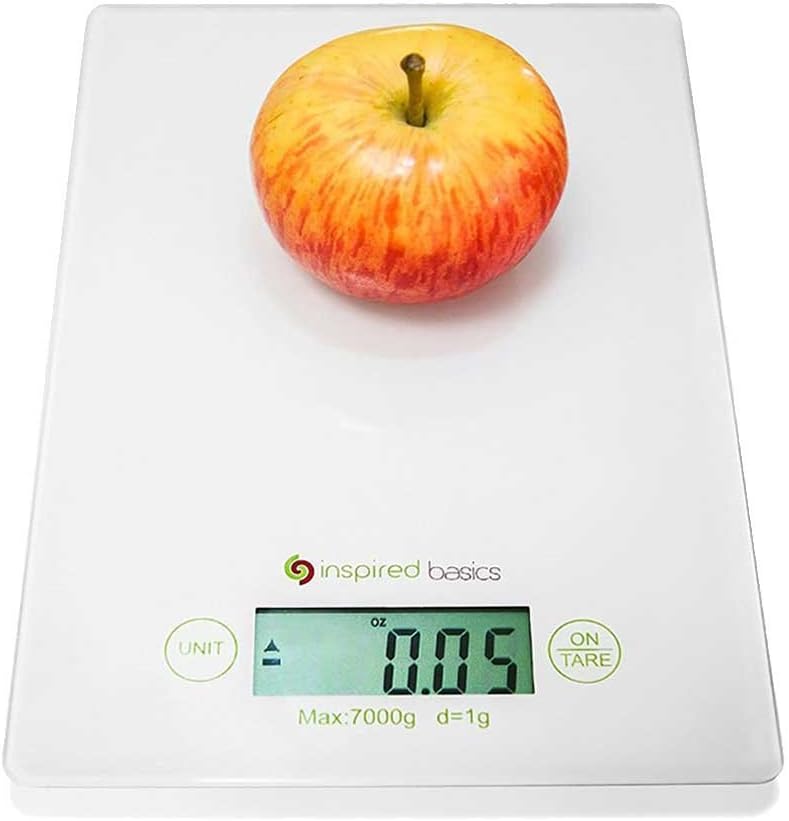 Digital Kitchen Scale Slim Design Food Scale Easy to Clean Glass Surface 15 Lbs