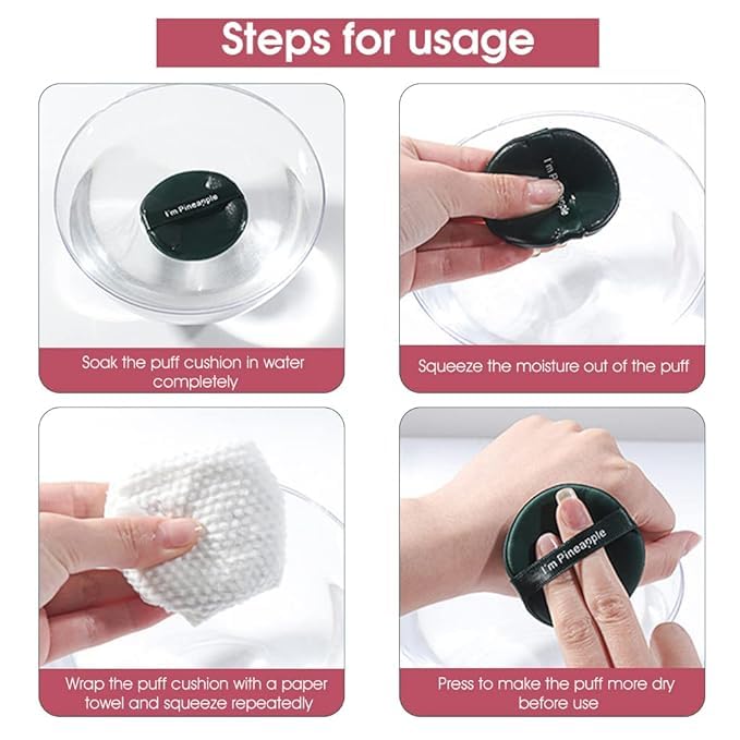 Image of 5Pcs Makeup Sponge Powder Puff Latex-free Makeup Puff Blender Sponge, Air Cushion Pads for Liquid Foundation, Cream, Powder, Concealer, Wet & Dry Dual Use(Pink)