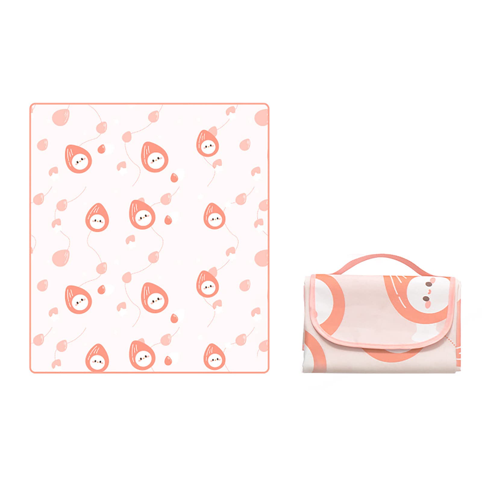 Tapis de pique-nique imperméable et lavable, couverture de plage pliable orange 150x200