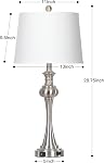 CINSARY 28.75" Modern Table Lamps for Living Room Bedroom, Bedside Lamp 3-Way Dimmable Touch Control, Silver Nightstand Lamp Brushed Nickel Table Lamp for Living Room