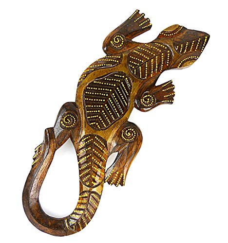 Artisanal Salamandre/Gecko/Margouillat - décoration Murale en Bois 30cm
