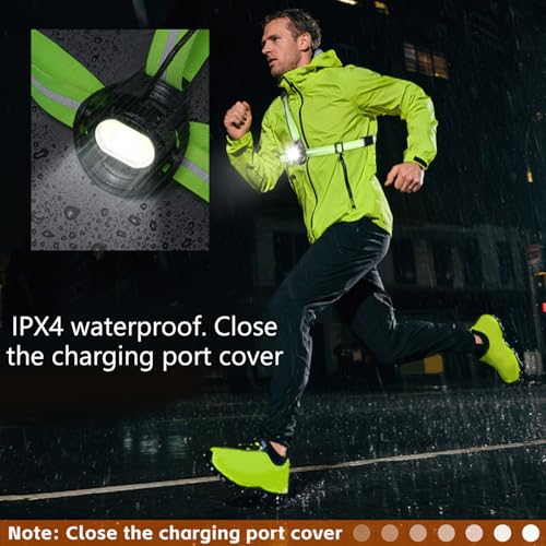 Linterna frontal recargable IPX4 con brillo regulable y varios modos de luz 4