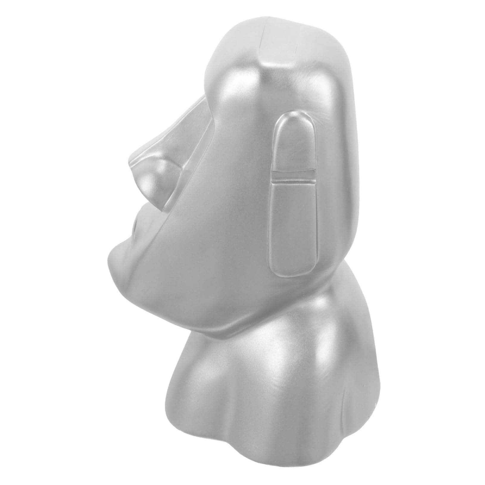 Cabilock Supporto per Cuffie Statua Moai in Resina Argento da Scrivania | Organizer per Piccoli Oggetti, Scenari Ufficio e Casa, Regalo di Natale