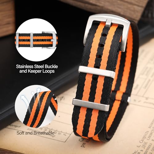 Image of watchdives Nylon Watch Band 20mm 22mm Multicolor Replacement Watch Straps for Men Women