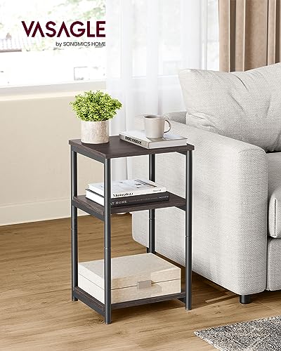 Image of VASAGLE Side Table, Small End Table, Tall Nightstand, Steel Frame