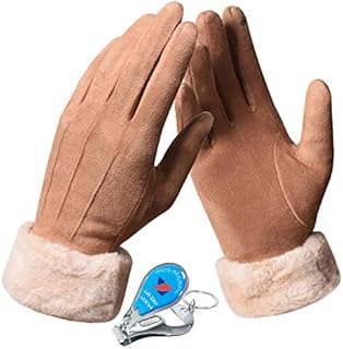 LassZone Womens Winter Warm Touch Screen Gloves Fleece Lined Windproof Soft Suede Mittens for Dressing Driving Running Skiing Cycling Camping etc